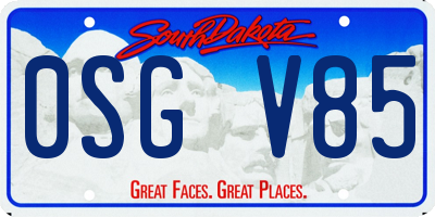 SD license plate 0SGV85