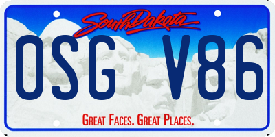 SD license plate 0SGV86