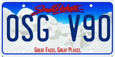 SD license plate 0SGV90