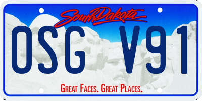 SD license plate 0SGV91
