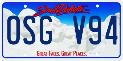 SD license plate 0SGV94