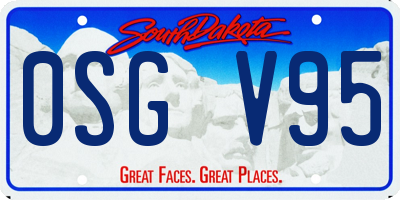 SD license plate 0SGV95