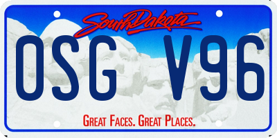 SD license plate 0SGV96