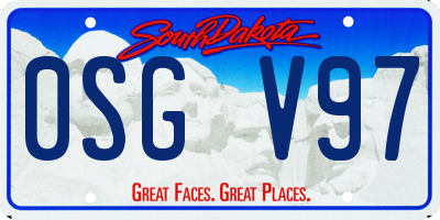 SD license plate 0SGV97