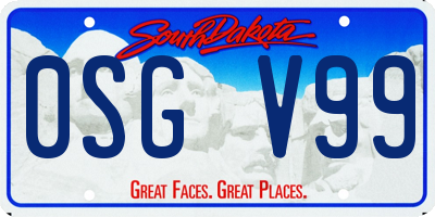SD license plate 0SGV99