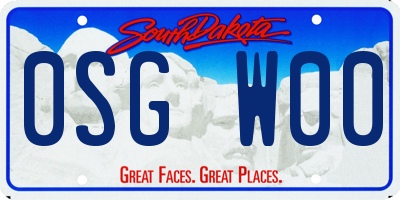 SD license plate 0SGW00