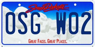 SD license plate 0SGW02
