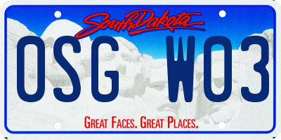 SD license plate 0SGW03