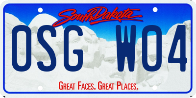 SD license plate 0SGW04