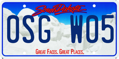 SD license plate 0SGW05