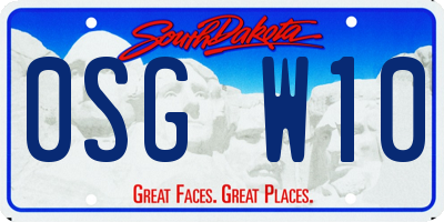 SD license plate 0SGW10