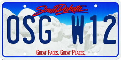 SD license plate 0SGW12