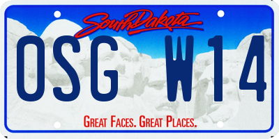 SD license plate 0SGW14