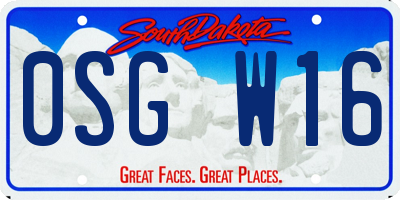 SD license plate 0SGW16