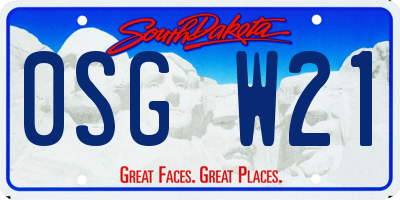 SD license plate 0SGW21