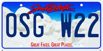 SD license plate 0SGW22