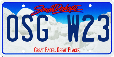 SD license plate 0SGW23