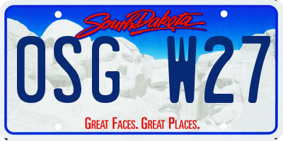 SD license plate 0SGW27