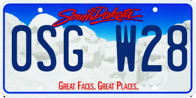 SD license plate 0SGW28