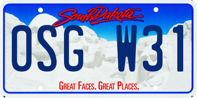 SD license plate 0SGW31