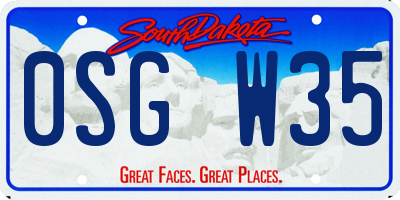 SD license plate 0SGW35