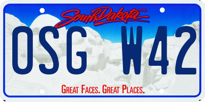 SD license plate 0SGW42