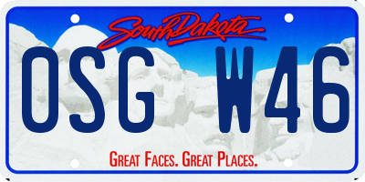SD license plate 0SGW46