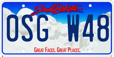 SD license plate 0SGW48