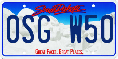 SD license plate 0SGW50