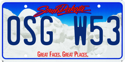 SD license plate 0SGW53