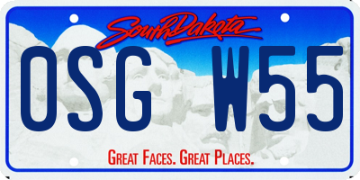 SD license plate 0SGW55