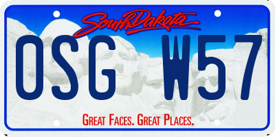 SD license plate 0SGW57