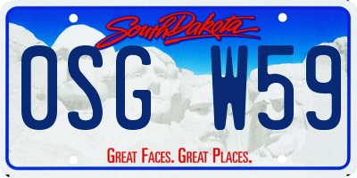 SD license plate 0SGW59