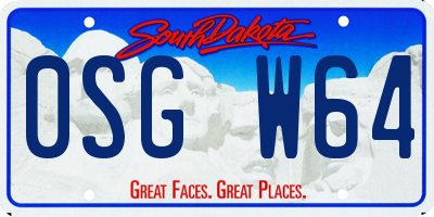 SD license plate 0SGW64
