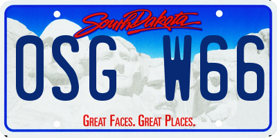SD license plate 0SGW66