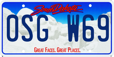 SD license plate 0SGW69