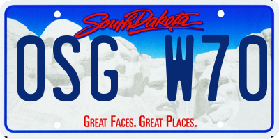 SD license plate 0SGW70