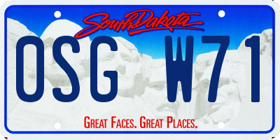 SD license plate 0SGW71