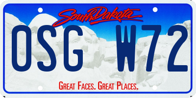 SD license plate 0SGW72