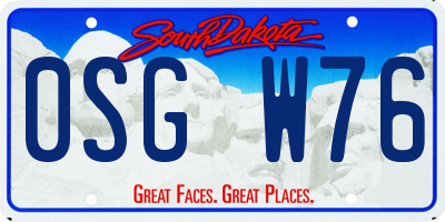 SD license plate 0SGW76