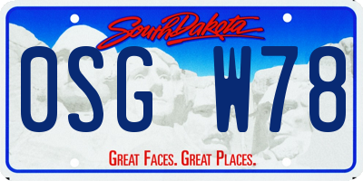 SD license plate 0SGW78