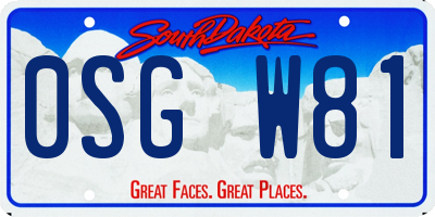 SD license plate 0SGW81