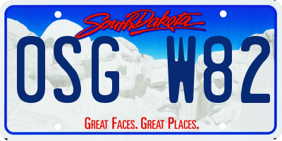 SD license plate 0SGW82