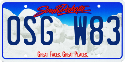 SD license plate 0SGW83