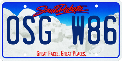 SD license plate 0SGW86