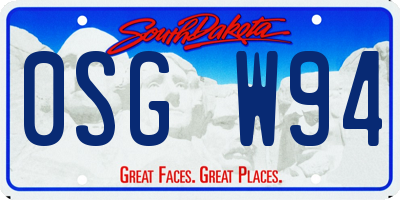 SD license plate 0SGW94