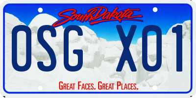 SD license plate 0SGX01