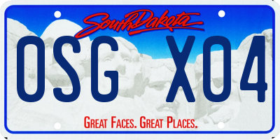 SD license plate 0SGX04