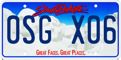SD license plate 0SGX06