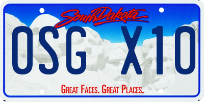 SD license plate 0SGX10